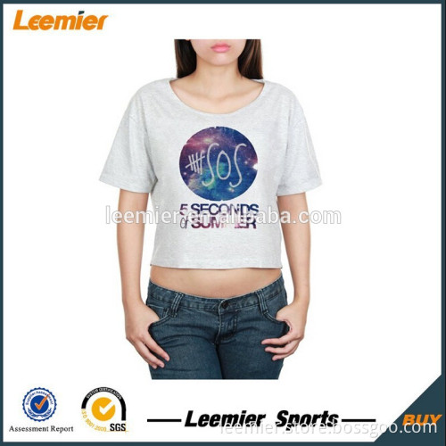 Young girl's custom sublimation printing fitness yoga crop top